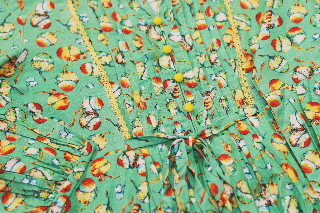 Girls Printed Light Khadar Top