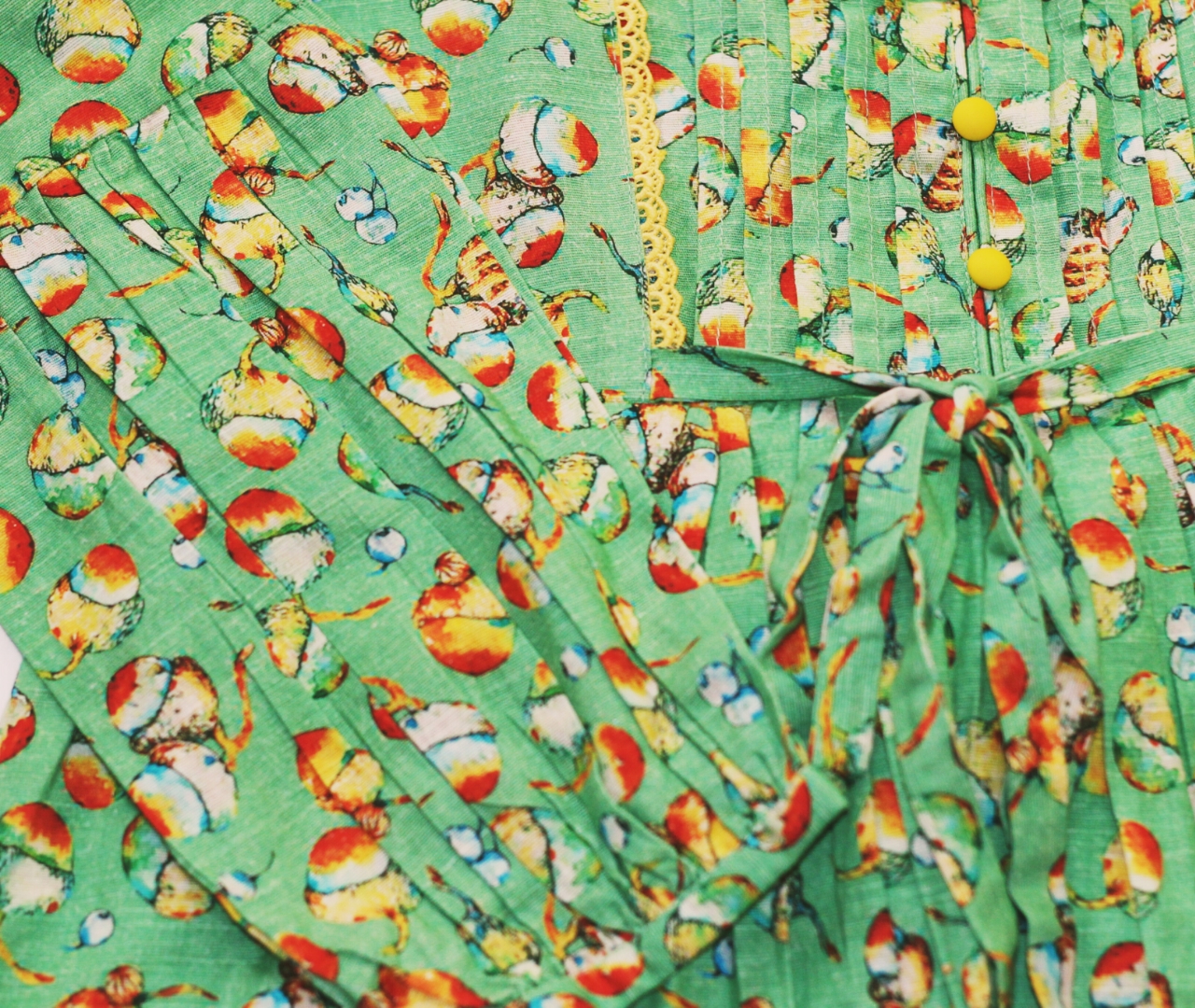 Girls Printed Light Khadar Top