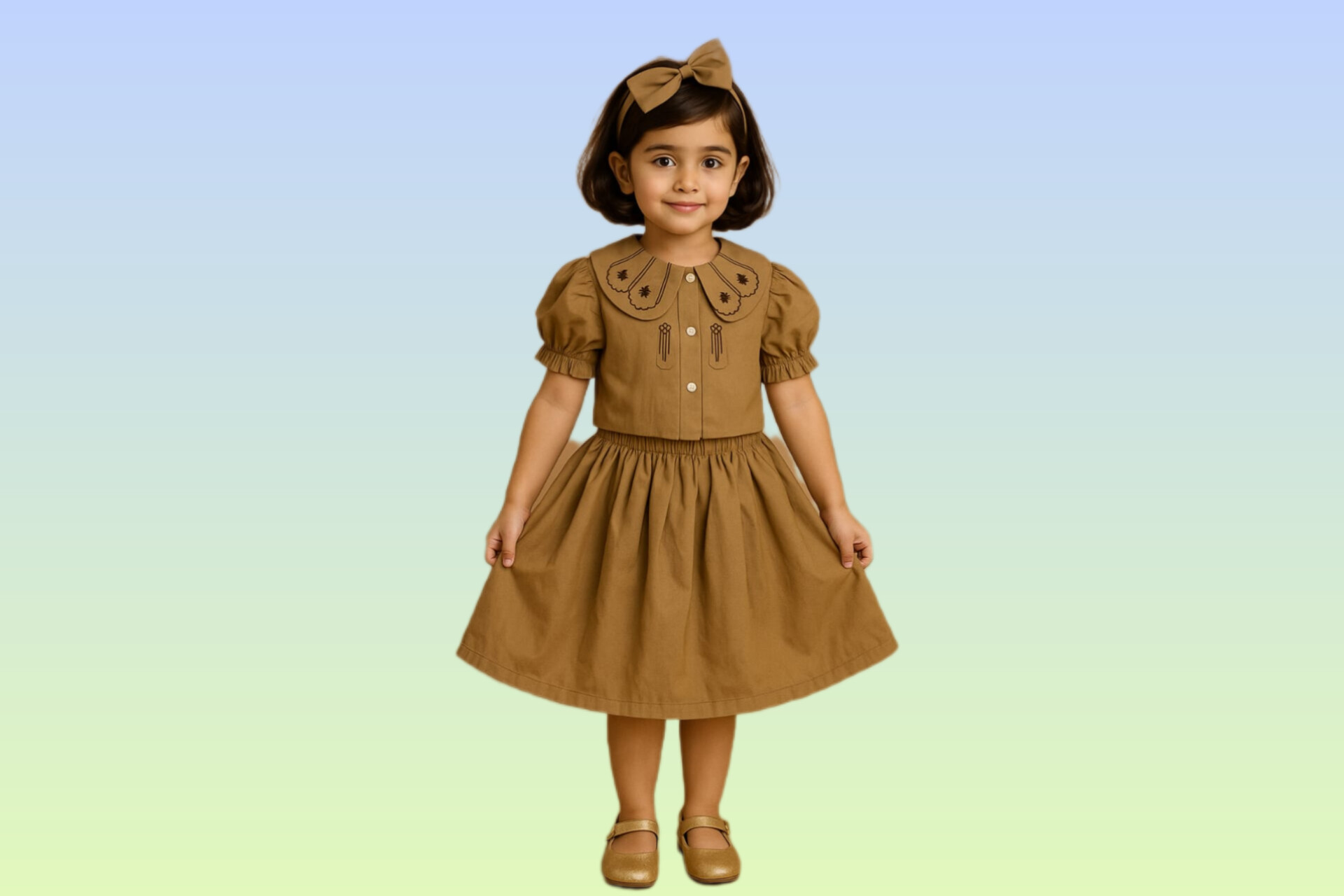 Beautiful Embroidered Shirt & Skirt